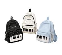 Piano Backpack, Polka Dot Backpack With Whimsical Design, Cute Daypack For School Students And Daily Carry (3 Pcs)