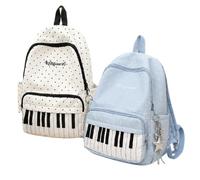 Piano Backpack, Polka Dot Backpack With Whimsical Design, Cute Daypack For School Students And Daily Carry (Two Pcs)