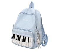 Piano Backpack, Polka Dot Backpack With Whimsical Design, Cute Daypack For School Students And Daily Carry (Blue)
