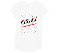 Piano Beat It Camiseta, Niñas, Blanco, S