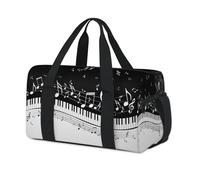 Piano - Bolsa de lona deportiva con notas musicales, para fin de semana, para la noche, informal, viajes, gimnasio, para niños, niñas, niños, mujeres y hombres