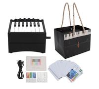Piano Calendar USB Rechargeable Playable Piano 52 Weekly Calendar Cards with Sheet Music (Black)