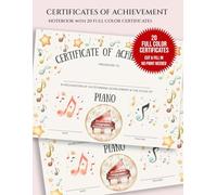 Piano Certificates for Students: Modern Certificate of Achievement for Music Students | Piano Recital Certificate of Participation for Kids | Certificate of Excellence Awards