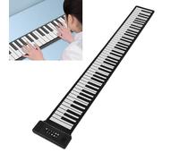Piano con Teclado de 88 Teclas, Teclado de Piano Enrollable Portátil 88 Teclas con Pedal de Sostenido y 128 Tonos y Ritmos, Piano con Teclado Eléctrico Recargable Plegable para