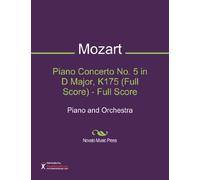 Piano Concerto No. 5 in D Major, K175 (Full Score) - Full Score Sheet Music (Piano and Orchestra)