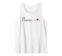 Piano - corazón Camiseta sin Mangas