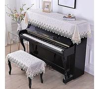 Piano Cubiertas,Piano Cubierta de terciopelo, Funda a prueba de polvo for piano, elegante funda for piano electrónico, estilo rural, con bordado de encaje de lujo, a la moda