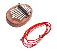 Piano de 8 teclas Mini Thumb - Portable Wooden Finger Piano Marimba Instrument with Pendant Design | Lightweight Mbira Music Box Style Instrument, Beginner Friendly Sound Tool for Kids Adults Relax