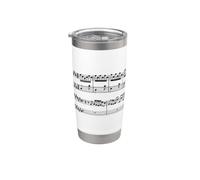 Piano de Bach Preludios C-sharp-major BWV 848 manuscrito Pianista Vaso térmico de acero inoxidable de doble pared