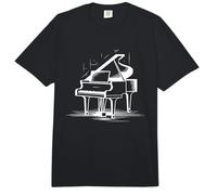 Piano de Cola Dibujo Música Jazz Pianista Comfort Colors Adult Heavyweight T-Shirt