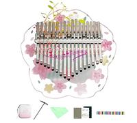 Piano de dedo, Kalimba 17 teclas portátil Mbira Kalimba Piano de dedo, instrumento musical profesional Marimbas con estuche protector, instrucción de estudio, martillo de afinación para niños adu