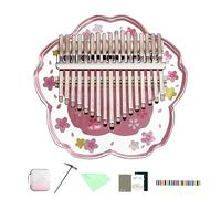 Piano de dedo, Kalimba 17 teclas portátil Mbira Kalimba Piano de dedo, instrumento musical profesional Marimbas con estuche protector, instrucción de estudio, martillo de afinación para niños adu