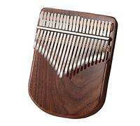 Piano de dedo portátil 17 teclas 21 teclas de nogal Piano de pulgar para principiantes con estuche de protección especial Pegatizas de tono de tono de tono Guía del F-21 keys