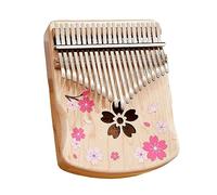 Piano de dedo portátil 17 teclas 21 teclas de nogal Piano de pulgar para principiantes con estuche de protección especial Pegatizas de tono de tono de tono Guía del B-21 keys