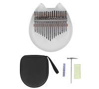 Piano de dedo pulgar de 17 teclas, instrumento Kalimba acrílico transparente con tablero de patrón de oso, regalo musical portátil de fácil reproducción para principiantes,