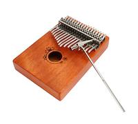Piano de dedo pulgar de 17 teclas, Kalimba de caoba con patrón floral, instrumento de dedo fácil de tocar para principiantes, piano portátil de 17 teclas con martillo y llave