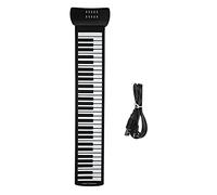 Piano de Mano, Teclado Plegable de Silicona de 61 Teclas, Función de Ense?anza para Ni?os y Principiantes con Puerto para Auriculares, y Negro
