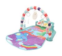 Piano de patada para bebé, 5 juguetes colgantes suaves, colchoneta de gimnasio Musical portátil para juegos infantiles con luz de 0 a 12 meses