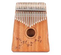 Piano de Pulgar, 17 Teclas Kalimba Madera de Caoba Arpa de Dedo Portátil Mini Instrumento Musical de Pulgar con Martillo de Afinación para Principiantes, Viajes