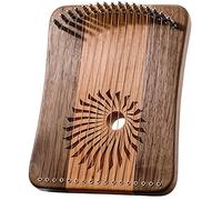 Piano de pulgar de 17 cuerdas, arpa de lira portátil con llave de afinación, cuerdas adicionales y bolsa de arpillera, instrumento musical de madera for niños y adultos (Color : Cherry+Black Walnut)