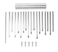 Piano de Pulgar de 17 Teclas Diy, Juego de Llaves para Kalimba | Metal Plata, 1 Set de Repuesto, Puente y Sillín Incluidos, para Aprendizaje Musical y Uso Decorativo