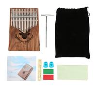Piano de pulgar de 17 teclas, piano de dedo portátil de madera Kalimba, instrumento musical con martillo de afinación para aprendizaje y interpretación musical, paquete de caja de