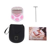 Piano de Pulgar de Acrílico Transparente, 17 Tonos, Rosa | Diseño Cat Claw Decorativo, Seguro para Principiantes, Bolsa de Guardado Incluida, para Aprendizaje Musical y Busking