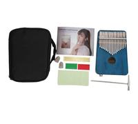 Piano de Pulgar de Caoba, 17 Teclas de Caoba Kalimba EQ Incorporado con Bolsa de Transporte para Amantes de la música(Azul) Instrumento de Teclado