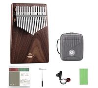 Piano de pulgar Kalimba de 17 teclas de nogal negro, Mbira con instrucciones de estudio, martillo de afinación y exquisita bolsa de piano, piano de dedo portátil de tablero plano inclinado, instrument