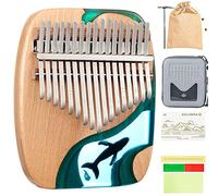 Piano de pulgar Kalimba de 17 teclas, innovador piano de dedo portátil con instrucciones del cancionero de Kalimba, martillo de afinación, estuche for piano y más. Regalo for principiantes, diseño de