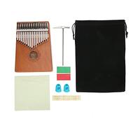 Piano de pulgar Kalimba de 17 teclas, instrumento musical portátil mini de caoba, kalimba de madera afinada a mano con bolsa de almacenamiento y martillo de afinación, ideal para