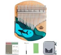 Piano de pulgar Kalimba de 21 teclas, piano de dedo portátil con cancionero Kalimba, martillo de afinación, estuche y mucho más. Regalo for principiantes y profesionales. Madera de haya y diseño de ba