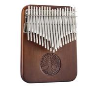 Piano de pulgar Kalimba de 38 teclas, tallado en relieve, cuerpo de nogal negro de primera calidad, teclas de metal mineral de doble capa, ideal for principiantes, niños y adultos