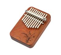 Piano de pulgar Mbira de 10 notas hecho a mano de madera de acacia, instrumento musical tradicional africano, piano de dedo portátil, color marrón