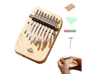 Piano de pulgar pequeño de 8 teclas, piano de dedo portátil con cancionero y accesorios, instrumento portátil para cumpleaños y vacaciones