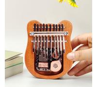 Piano de Pulgar Sapele Wood de 10 Teclas con Llaves de Metal, Instrumento Portátil para Viajar, Aprender y Tocar Música con Mecanismo de Caja de Música, un Gran para Amantes de la, Principiantes