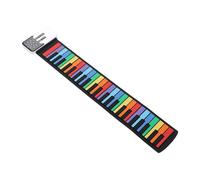 Piano de Teclado Enrollable de 49 Teclas, Piano de Mano Electrónico Recargable Portátil, Teclado de Piano Colorido Enrollado a Mano Plegable de Silicona, Altavoz Incorporado
