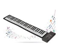 Piano de Teclado Enrollable de 61 Teclas, Piano de Mano Electrónico con 128 Tonos únicos, Teclado de Piano para Principiantes Y Niños, Admite Salida Midi, Altavoz Incorporado(EU)