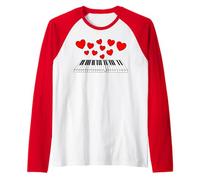 Piano Día de San Valentín Aniversario de bodas del pianista Camiseta Manga Raglan
