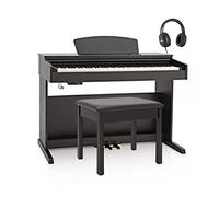 Piano digital 88 teclas calibradas con soporte, 3 pedales y accesorios | 88 Teclas Contrapesadas Sensibles al Tacto, Sonido Estéreo Rico con Reverb, Grabación 2 Pistas, 3 Pedales