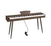 Piano digital con 88 teclas contrapesadas con acción de martillo, compatible con USB-MIDI y auriculares duales, piano electrónico for principiantes, profesional, con atril y pedal.(Brown)