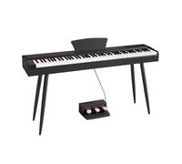 Piano digital con 88 teclas contrapesadas con acción de martillo, compatible con USB-MIDI y auriculares duales, piano electrónico for principiantes, profesional, con atril y pedal triple.(Black)