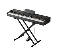 Piano digital con 88 teclas contrapesadas con acción de martillo, compatible con USB-MIDI y salida for auriculares duales. Piano electrónico for principiantes con soporte y pedal de sustain.(Black)