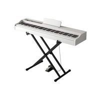 Piano digital con 88 teclas contrapesadas con acción de martillo, compatible con USB-MIDI y salida for auriculares duales. Piano electrónico for principiantes con soporte y pedal de sustain.(White)