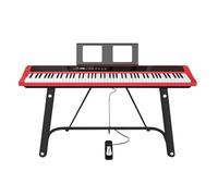 Piano digital con 88 teclas contrapesadas con acción de martillo, compatible con USB-MIDI y salida for auriculares duales. Incluye atril y pedal de sustain.(Red)