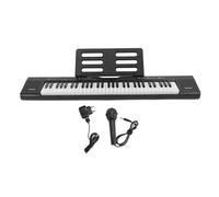 Piano Digital con Teclado de Piano Eléctrico de 61 Teclas con Ritmos de Tonos Ricos y 200 Voces para Principiantes (Enchufe de la UE)