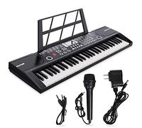 Piano digital de 61 teclas y partituras - Instrumento musical portátil con altavoces y modos de enseñanza, acompañamiento automático adecuado para principiantes/adultos