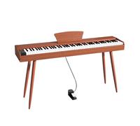 Piano digital de 88 teclas con sensibilidad a la velocidad, piano eléctrico for principiantes y profesionales. Compatible con USB-MIDI, pedal de sostenido y atril.(Orange)