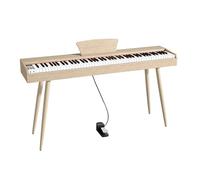 Piano digital de 88 teclas con sensibilidad a la velocidad, piano eléctrico for principiantes y profesionales. Compatible con USB-MIDI, pedal de sostenido y atril.(Beige)