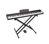 Piano digital de 88 teclas for principiantes, con teclas sensibles a la velocidad, portátil, con soporte, pedal de sostenido, funda de transporte y partitura.(Black)